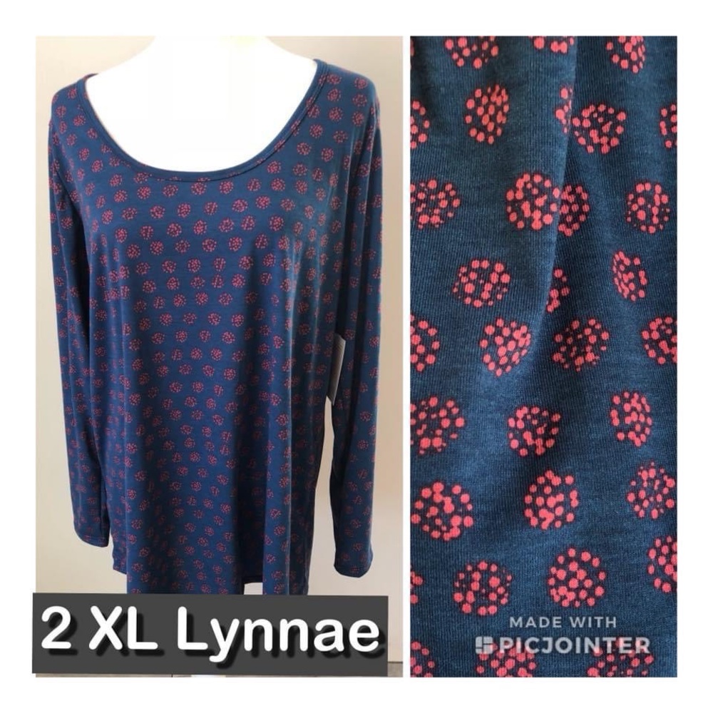 Lularoe lynnae polka dot long sleeve top 2xl